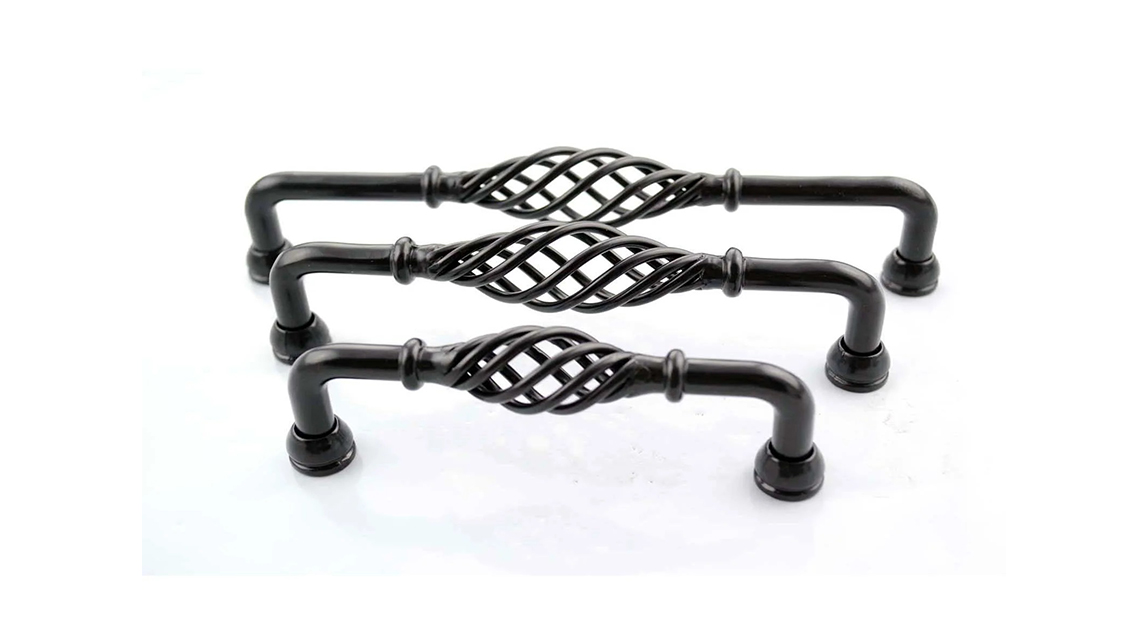 Provincial kitchen twist cabinet handles matt black